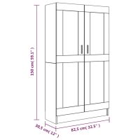 vidaXL Bokhylla rökfärgad ek 82,5x30,5x150 cm konstruerat trä - Bild 9