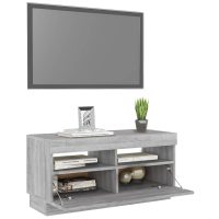 vidaXL Tv-bänk med LED-belysning grå sonoma 80x35x40 cm - Bild 6