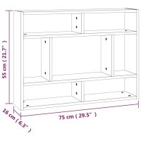 vidaXL Vägghylla rökfärgad ek 75x16x55 cm konstruerat trä - Bild 6