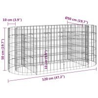 vidaXL Planteringsgabion galvaniserat järn 120x50x50 cm - Bild 8