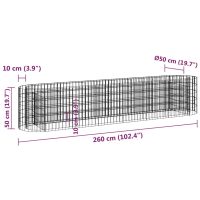 vidaXL Planteringsgabion galvaniserat järn 260x50x50 cm - Bild 8