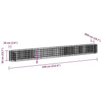 vidaXL Planteringsgabion galvaniserat järn 540x50x50 cm - Bild 8