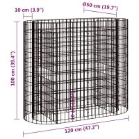 vidaXL Planteringsgabion galvaniserat järn 120x50x100 cm - Bild 8