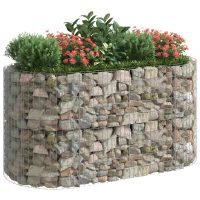 vidaXL Planteringsgabion galvaniserat järn 200x100x100 cm - Bild 3