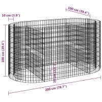 vidaXL Planteringsgabion galvaniserat järn 200x100x100 cm - Bild 8