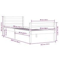 vidaXL Sängram vit massivt trä 90x200 cm - Bild 10