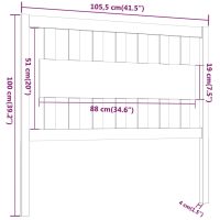 vidaXL Sänggavel vit 105,5x4x100 cm massiv furu - Bild 6