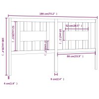 vidaXL Sänggavel vit 186x4x100 cm massiv furu - Bild 6