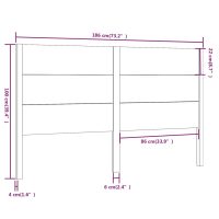 vidaXL Sänggavel vit 186x4x100 cm massiv furu - Bild 6