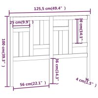 vidaXL Sänggavel vit 125,5x4x100 cm massiv furu - Bild 6