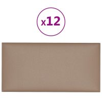 vidaXL Väggpaneler 12 st cappuccino 30x15 cm konstläder 0,54 m² - Bild 2