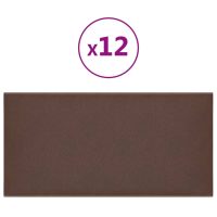 vidaXL Väggpaneler 12 st brun 30x15 cm konstläder 0,54 m² - Bild 2