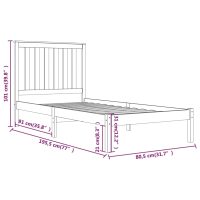 vidaXL Sängram svart massiv furu 75x190 cm - Bild 6