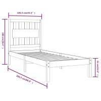 vidaXL Sängram honungsbrun massiv furu 100x200 cm enkelsäng - Bild 6