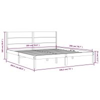 vidaXL Sängram vit massivt trä 180x200 cm - Bild 6