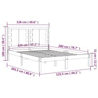 vidaXL Sängram massiv furu 120x200 cm - Bild 6