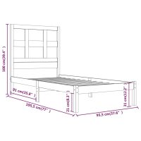 vidaXL Sängram vit massiv furu 90x190 cm - Bild 5