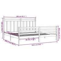 vidaXL Sängram honungsbrun massivt trä 200x200 cm - Bild 6