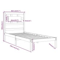 vidaXL Sängram svart massiv furu 75x190 cm - Bild 8