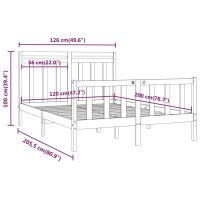 vidaXL Sängram vit massiv furu 120x200 cm enkelsäng - Bild 8