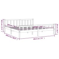 vidaXL Sängram vit massivt trä 180x200 cm - Bild 9