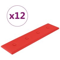 vidaXL Väggpaneler 12 st röd 60x15 cm konstläder 1,08 m² - Bild 2