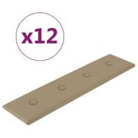 vidaXL Väggpaneler 12 st cappuccino 60x15 cm konstläder 1,08 m² - Bild 2