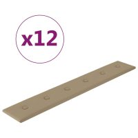 vidaXL Väggpaneler 12 st cappuccino 90x15 cm konstläder 1,62 m² - Bild 2