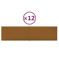 vidaXL Väggpaneler 12 st brun 60x15 cm sammet 1,08 m² - Bild 2