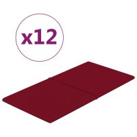 vidaXL Väggpaneler 12 st vinröd 60x30 cm sammet 2,16 m² - Bild 2