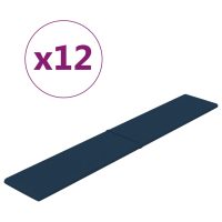 vidaXL Väggpaneler 12 st blå 90x15 cm sammet 1,62 m² - Bild 2