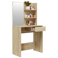 vidaXL Sminkbord med spegel sonoma-ek 74,5x40x141 cm - Bild 5