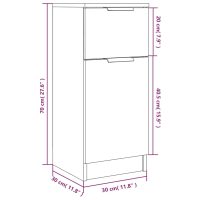 vidaXL Byrå vit 30x30x70 cm konstruerat trä - Bild 10