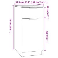 vidaXL Skrivbordskåp svart 33,5x50x75 cm konstruerat trä - Bild 10