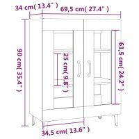 vidaXL Skåp vit 69,5x34x90 cm konstruerat trä - Bild 9