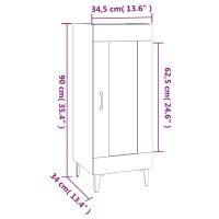 vidaXL Skåp vit högglans 34,5x34x90 cm konstruerat trä - Bild 9