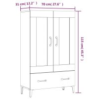 vidaXL Skåp betonggrå 70x31x115 cm konstruerat trä - Bild 10