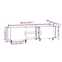 vidaXL Tv-bänk vit 150x30x50 cm konstruerat trä - Bild 8