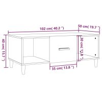 vidaXL Soffbord vit 102x50x40 cm konstruerat trä - Bild 10