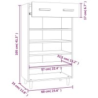 vidaXL Skoskåp svart 60x35x105 cm konstruerat trä - Bild 9