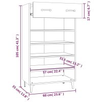 vidaXL Skoskåp vit högglans 60x35x105 cm konstruerat trä - Bild 9