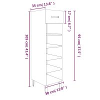 vidaXL Skoskåp betonggrå 30x35x105 cm konstruerat trä - Bild 9