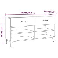 vidaXL Skoskåp svart 102x35x55 cm konstruerat trä - Bild 9