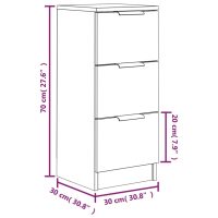 vidaXL Förvaringsskåp rökfärgad ek 30x30x70 cm konstruerat trä - Bild 9