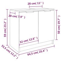 vidaXL Badrumsskåp brun ek 64,5x33,5x59 cm konstruerat trä - Bild 10