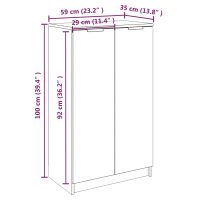 vidaXL Skoställ rökfärgad ek 59x35x100 cm konstruerat trä - Bild 9