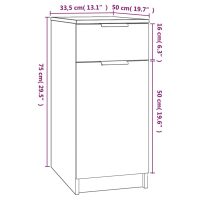 vidaXL Byrå med lådor rökfärgad ek 33,5x50x75 cm konstruerat trä - Bild 9