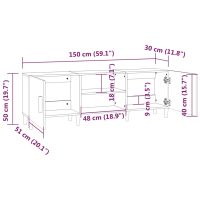 vidaXL Tv-bänk rökfärgad ek 150x30x50 cm konstruerat trä - Bild 8