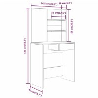 vidaXL Sminkbord set sonoma-ek 74,5x40x141 cm - Bild 9