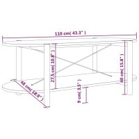 vidaXL Soffbord wit 110x48x40 cm konstruerat trä - Bild 7